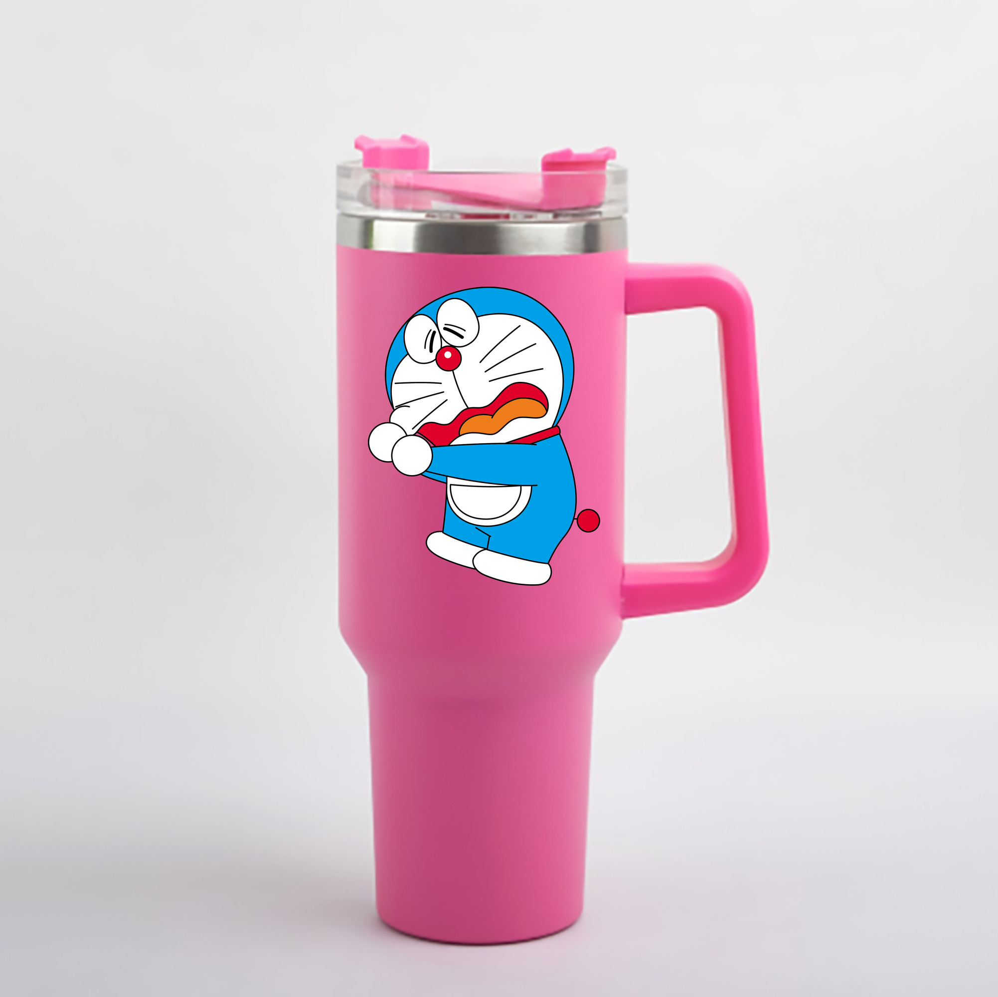 （画像用） ドラえもん Doraemon 1200mL車用タンブラー - クリスタルステッカー（プラスチックストロー付き）
